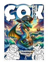 Çok Boya! Çıkartma Hediyeli - Yaratıklar - Dev Boyama Kitabı- Doğan Çocuk