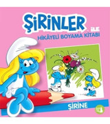 Büyülü Fener Yayınları Şirinler İle Hikaye Boyama Kitabı - Şirine