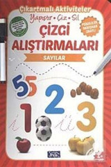 Parıltı Yayınları Çizgi Alıştırmaları Sayılar Yapıştır Çiz Sil