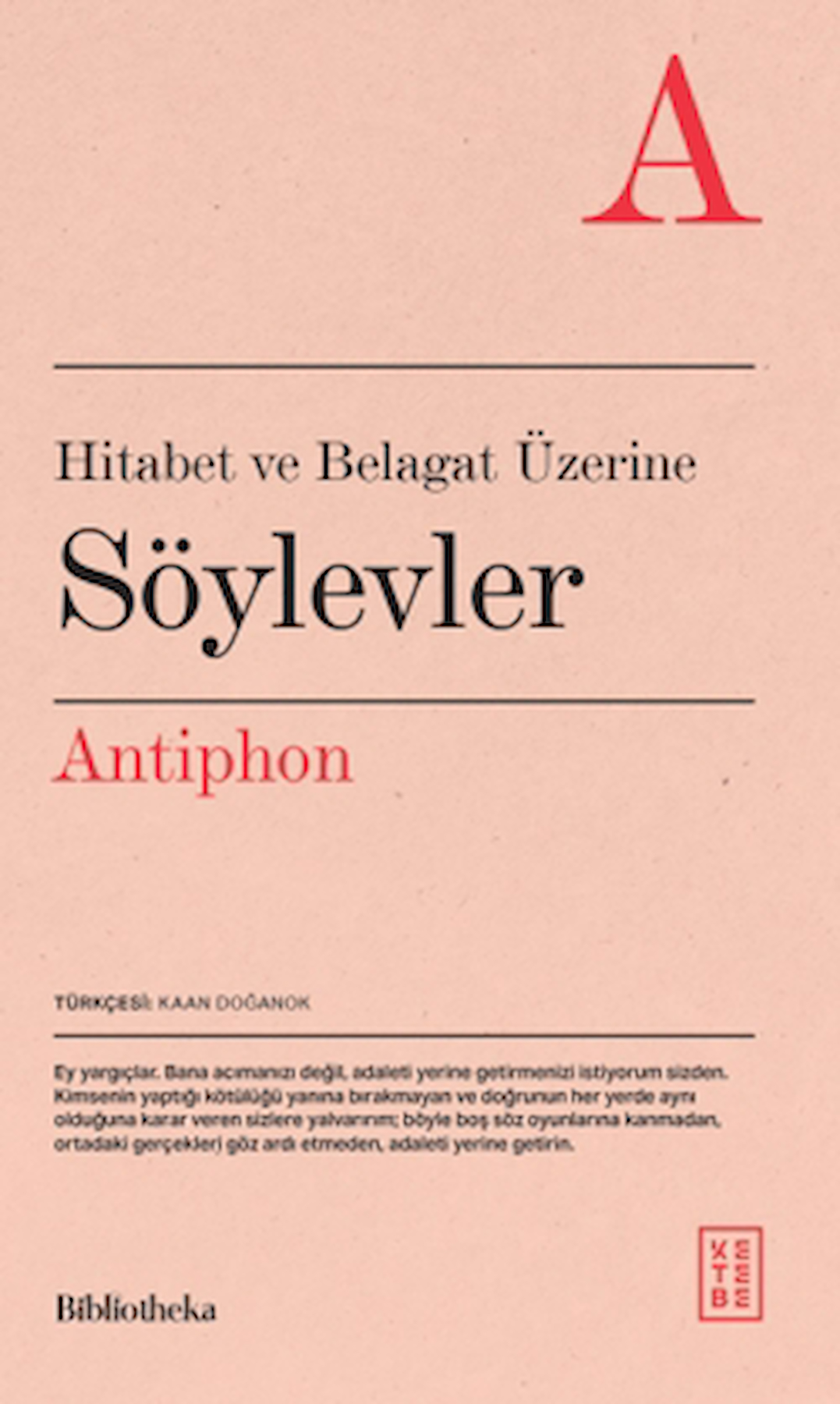 Hitabet ve Belagat Üzerine Söylevler / Antiphon / Ketebe Yayınları / 9786256126176