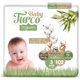 Baby Turco Doğadan 3 Numara Bantlı Bebek Bezi 102 Adet