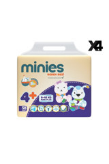Minies Maxi Plus 4 + Numara Bantlı Bebek Bezi 4x38 Adet