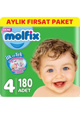 Molfix 3D Maxi 4 Numara Cırtlı Bebek Bezi 180 Adet