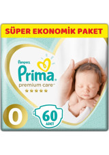Prima Premium Care Prematüre 0 Numara Cırtlı Bebek Bezi 60 Adet