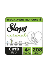 Sleepy Mega Avantaj Paketi 4 + Numara Organik Cırtlı Bebek Bezi 208 Adet