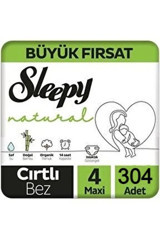 Sleepy Maxi Büyük Fırsat 4 Numara Organik Cırtlı Bebek Bezi 304 Adet