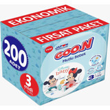 Goon Mutlu Bebek Midi 3 Numara Cırtlı Bebek Bezi 200 Adet