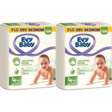 Evy Baby 3'lü Dev Ekonomi Maxi 4 Numara Cırtlı Bebek Bezi 2x90 Adet