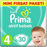Prima Aktif Bebek 4 Numara Cırtlı Bebek Bezi 39 Adet