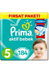 Prima Aktif Bebek 5 Numara Cırtlı Bebek Bezi 184 Adet