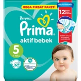 Prima Aktif Bebek 5 Numara Külot Bebek Bezi 62 Adet