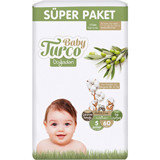 Baby Turco Doğadan 5 Numara Bantlı Bebek Bezi 60 Adet