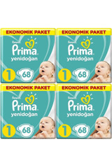 Prima Yenidoğan 1 Numara Göbek Oyuntulu Cırtlı Bebek Bezi 272 Adet