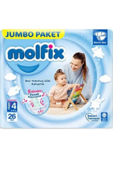 Molfix maxi plus 4 Numara Cırtlı Bebek Bezi 26 Adet