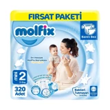 Molfix Mini 2 Numara Göbek Oyuntulu Bantlı Bebek Bezi 4x80 Adet