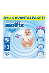 Molfix Anne Kucağı Gibi 3 Numara Cırtlı Bebek Bezi 150 Adet