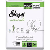 Sleepy Natural XXLarge 7 Numara Organik Cırtlı Bebek Bezi 14 Adet