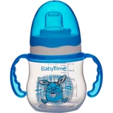 Baby Time BT106 Pipetli Akıtmaz Kulplu 150 ml Alıştırma Bardağı Mavi