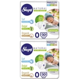 Sleepy Natural Jumbo Prematüre 0 Numara Organik Cırtlı Bebek Bezi 60 Adet