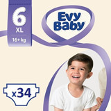 Evy Baby Extra Large Dev Paket 6 Numara Cırtlı Bebek Bezi 34 Adet