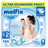 Molfix Hipoalerjenik 2 Numara Göbek Oyuntulu Cırtlı Bebek Bezi 144 Adet
