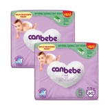 Canbebe Aylık Ekonomik Paket 5 Numara Bantlı Bebek Bezi 2x60 Adet
