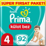 Prima Süper Fırsat Paketi 4 Numara Külot Bebek Bezi