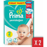 Prima Aktif Bebek 2 Numara Cırtlı Bebek Bezi 144 Adet