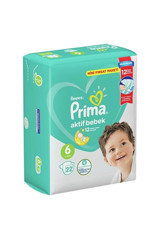 Prima Aktif Bebek 6 Numara Cırtlı Bebek Bezi 22 Adet
