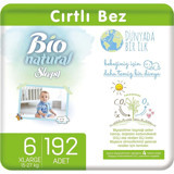 Sleepy Bio Natural 6 Numara Organik Cırtlı Bebek Bezi 192 Adet