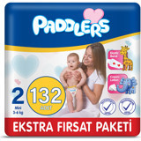 Paddlers Mini 2 Numara Organik Cırtlı Bebek Bezi 132 Adet