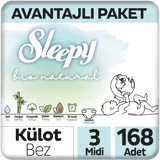 Sleepy Midi Avantajlı Paket 3 Numara Organik Külot Bebek Bezi