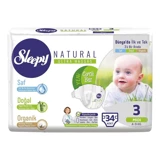 Sleepy Natural Ultra Hassas 3 Numara Organik Cırtlı Bebek Bezi 34 Adet