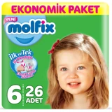 Molfix 3D Extra Large 6 Numara Cırtlı Bebek Bezi 26 Adet