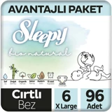 Sleepy Xlarge Avantajlı Paket 6 Numara Organik Cırtlı Bebek Bezi