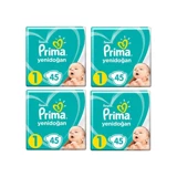Prima Aktif Bebek 1 Numara Cırtlı Bebek Bezi 4x45 Adet