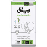Sleepy Natural Yenidoğan 1 Numara Organik Cırtlı Bebek Bezi 40 Adet