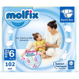 Molfix 3D Extra Large 6 Numara Cırtlı Bebek Bezi 102 Adet