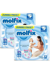 Molfix Junior Plus 5 + Numara Cırtlı Bebek Bezi 2x44 Adet