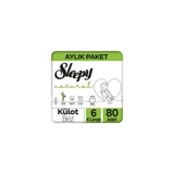 Sleepy Natural 6 + Numara Organik Külot Bebek Bezi 80 Adet