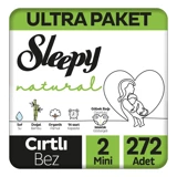 Sleepy Natural 2 Numara Organik Cırtlı Bebek Bezi 272 Adet