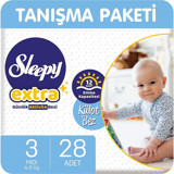 Sleepy Extra 3 Numara Organik Külot Bebek Bezi 28 Adet