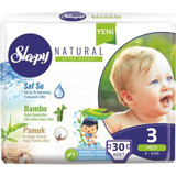 Sleepy Natural Ultra Hassas Midi 3 Numara Organik Cırtlı Bebek Bezi 30 Adet