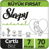 Sleepy XXLarge Büyük Fırsat 7 Numara Organik Cırtlı Bebek Bezi