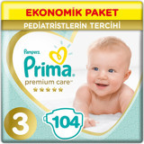 Prima Premium Care 3 Numara Cırtlı Bebek Bezi 2x52 Adet