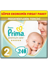 Prima Premium Care 2 Numara Cırtlı Bebek Bezi 240 Adet