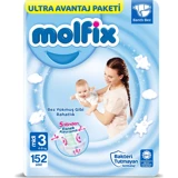 Molfix Midi 3 Numara Cırtlı Bebek Bezi 152 Adet