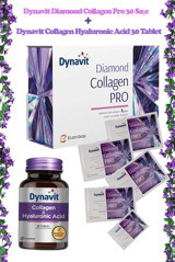Dynavit Diamond Collagen Pro Saşe Tablet Kolajen 30 Saşe + Collagen Hyaluronic Acid 30 Tablet