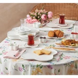 Karaca Clover Oval 28 Parça 6 Kişilik Porselen Kahvaltı Takımı Beyaz