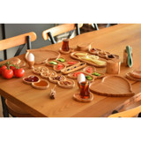 Bambum Bouquet Kalp 22 Parça 2 Kişilik Bambu Kahvaltı Takımı Kahverengi